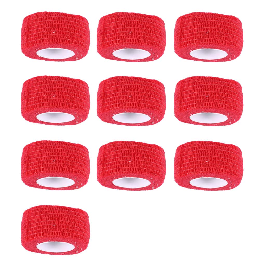 Mintice 10 X Self Adhesive Cohesive Wrap Bandages Strong Elastic First Aid Tape Red Color for Wrist Ankle Sport 4.5mx2.5cm