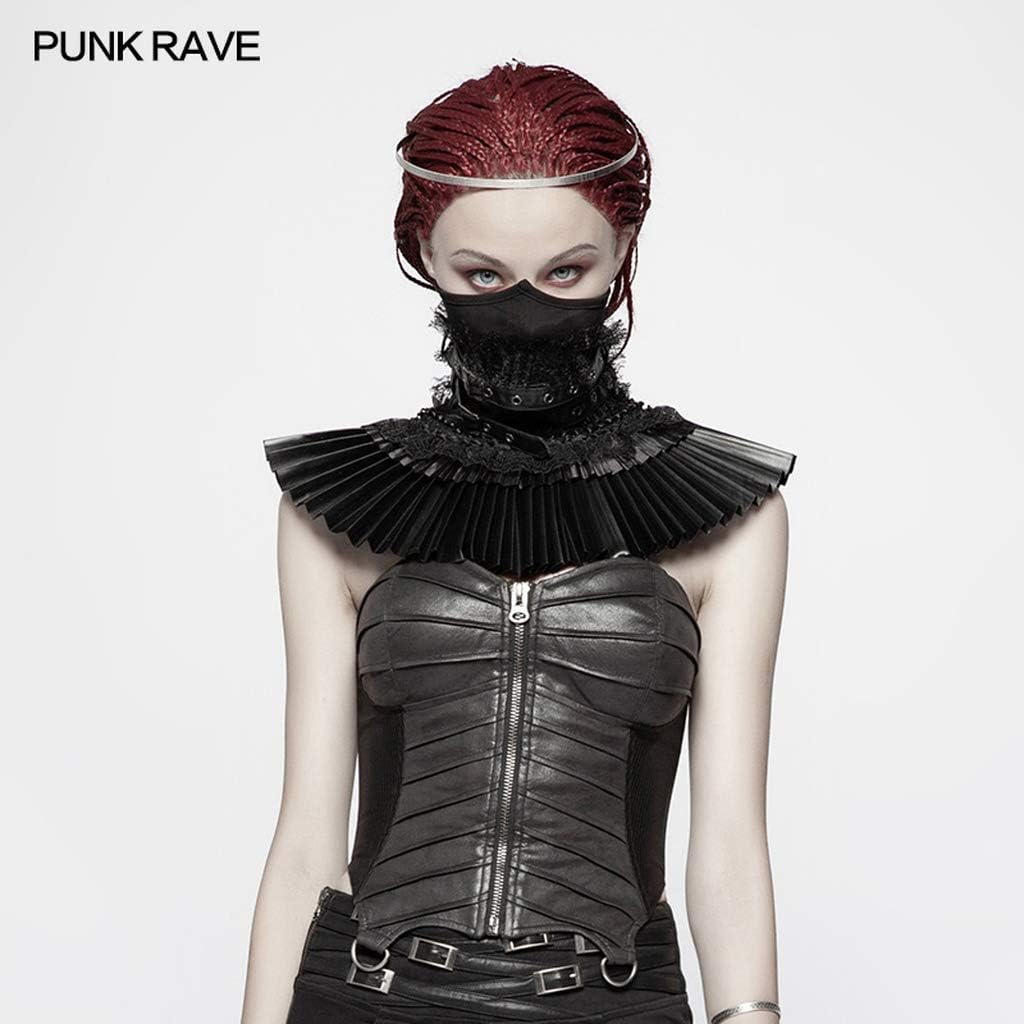 PUNK RAVE Women Victorian Gothic Black Mask Fake Collar Novelty