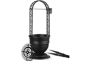 HAPYWAER Hookah Charcoal Basket 13.7" with Coal Tongs 7'' Metal Tweezers-Portable Carbon Container Bucket with Metal Charcoal Holder for Shisha Accessories