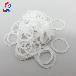 Ochoos White O-Ring Silicon O Ring Gasket Food Grade 1mm Thickness OD 15/16/17/18/19/20/21/22/23/24/25mm Sealing Ring Gasket - (Size: 50pcs, Color: 18x16x1mm)