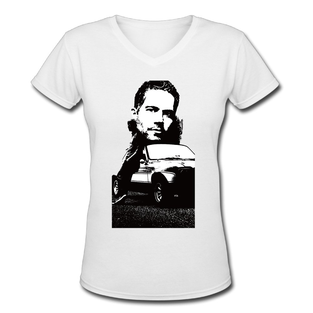 ONE 1 Women's American Actor Paul Walker Sketch Juniors Tshirt