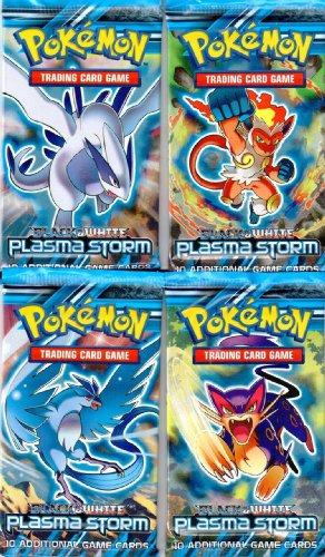 4 (Four) Packs of Pokemon Trading Card Game Black & White BW - PLASMA STORM Booster (4 Pack Lot)
