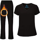 ACTIVE UNIFORMS Women's Cool Stretch V-Neck Top and Cargo Pant Scrub Set with Regular and Petite Sizes