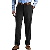 JWM Mens Tall Dress Pants Slacks 34" 36" Inseam Classic Fit Golf Work Pant Expandable-Waist Flat-Front Casual Comfy Trousers