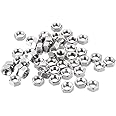 uxcell Hex Nuts, M5x0.8mm Metric Coarse Thread Hexagon Nut, Carbon Steel, Pack of 50 (Silver Tone)