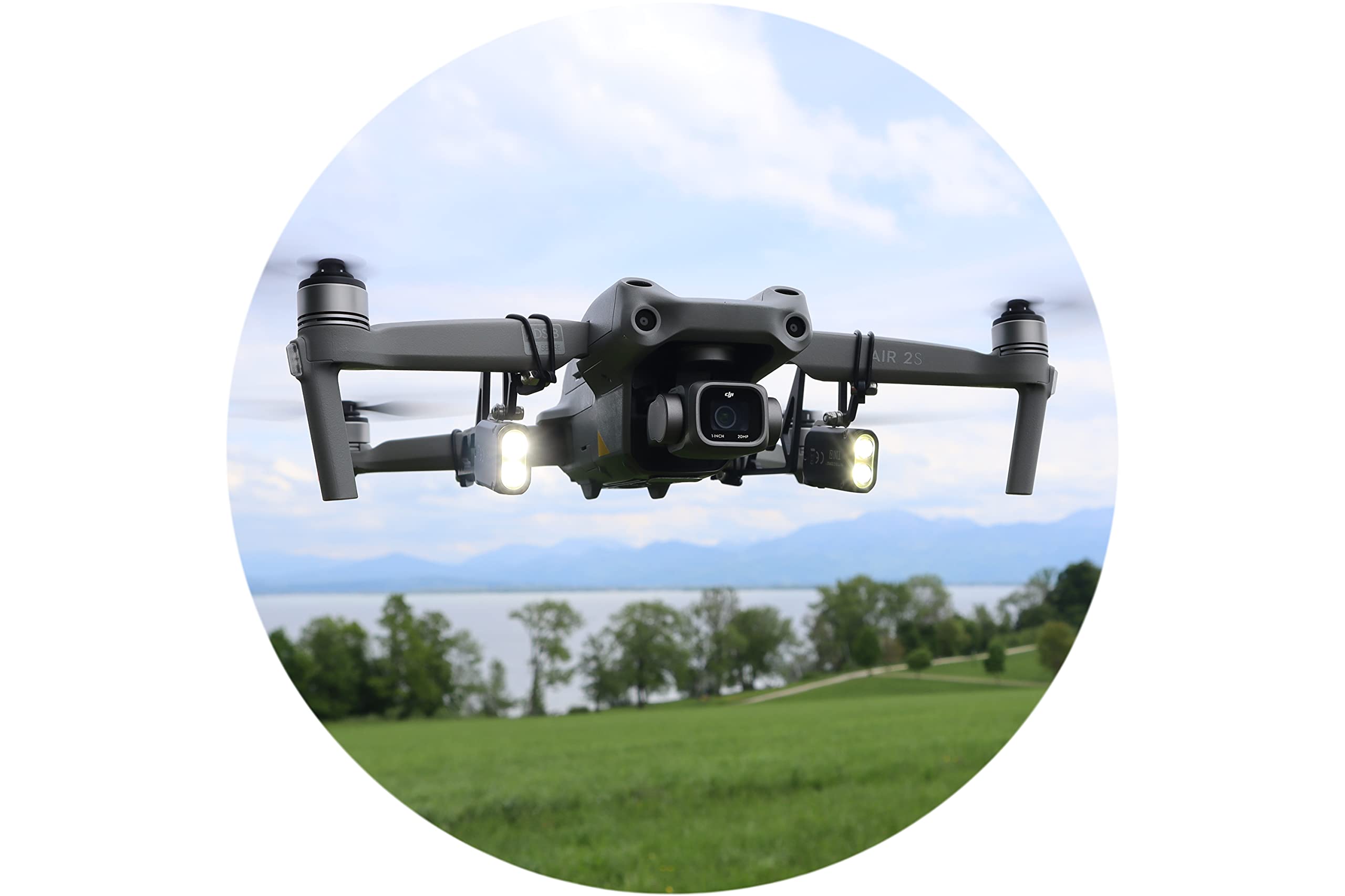 Roboterwerk M.O.N.A Mavic Air 2 Dual: Nightflight LED Light Kit, accessories for DJI Mavic Air 2, drone flashlight, up to 760 Lumen, tiltable lamps