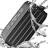 Portable Wireless Speakers Techvilla Waterproof Bluetooth Speakers IPX6 Dual 8W Drivers Enhanced Bass Built in Mic 10-hour Playtime for Beach Shower Travel Camping
