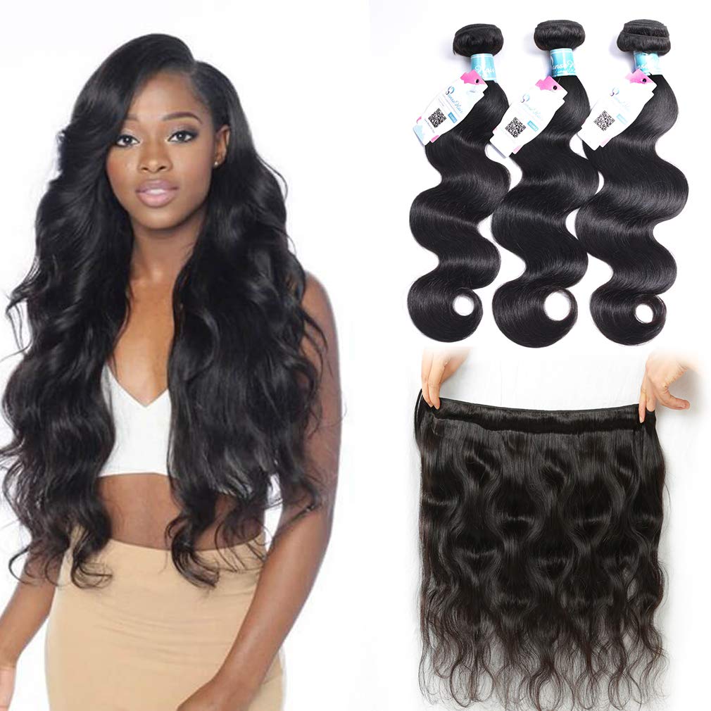 Peruvian Virgin Body Wave Human Hair 10A Unprocessed Virgin Body Wave 3 Bundles (18 20 22) 100% Remy Body Wave Human Hair Bundles 1B Color Peruvian Hair Weaving