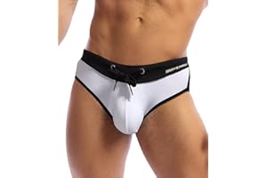 MIZOK Men's Sexy Low Rise Quick Dry Swim Briefs Hot Body Bikini Swimsuit Swimwear