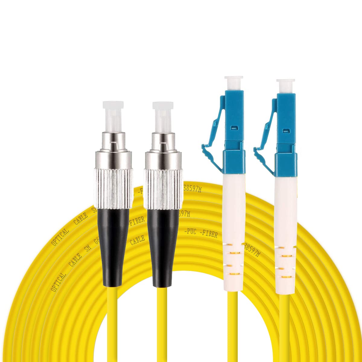 EDIONS LC to FC Fiber Patch Cable, 5M (16.4ft) Single-Mode Duplex Jumper - LC/UPC-FC/UPC 9/125um OS2 Yellow SM Optical Patch Cord
