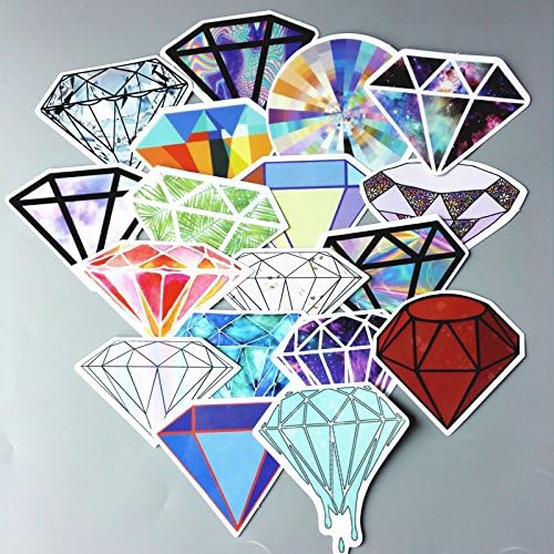 18 PCS Random Different Stickers Transparent Diamonds Design For Kids Laptop skateboard Toy Stickers