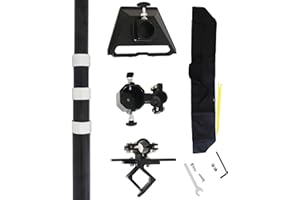 RJSPHH Starlink Gen 3 RV Telescopic Pole 10FT with Starlink (GEN 3 / V3) Pipe Adapter and RV Ladder Mounting Bracket Kit Fits for 1 Inch Round Ladder Rails