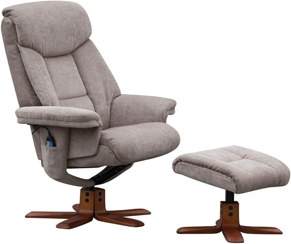 Morris Living Exmouth Fabric Swivel Recliner Massage Chair & Footstool