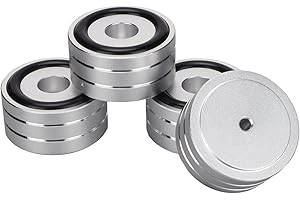 Speaker Isolation Spike Stand Foot, 4pcs 40x20mm Aluminum Speaker Isolation Feet Pad, Anti Slip Rubber HiFi Turntable Isolati