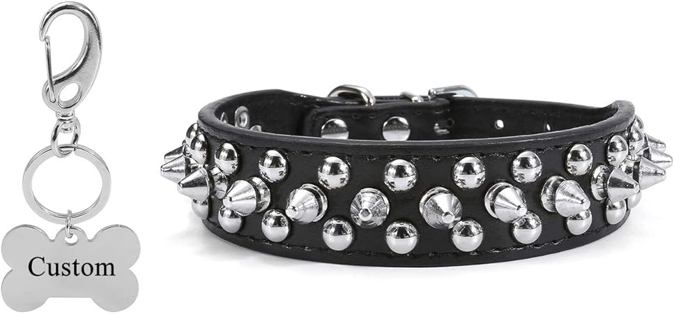 personalized leather studded dog collars