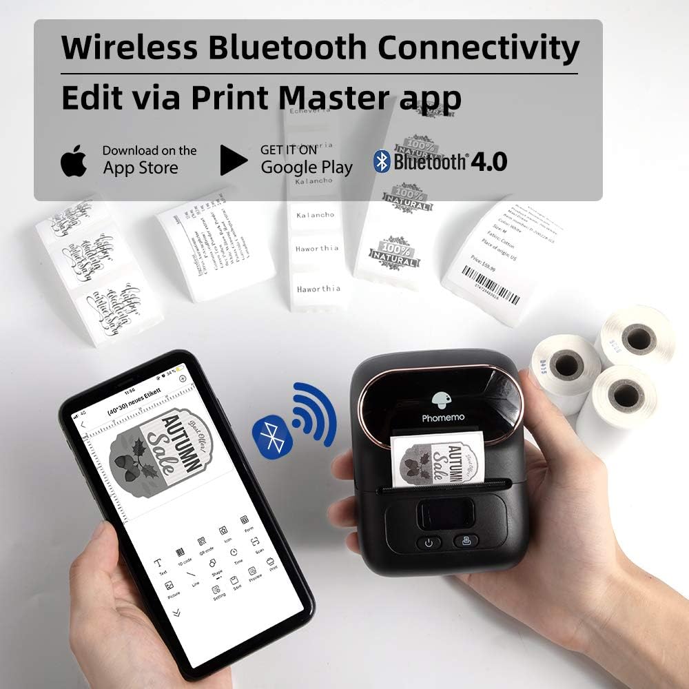 Phomemo M110 Label Maker, Upgraded Thermal Label Printer for Phone and Windows/Mac - Image 3