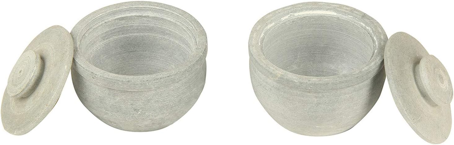 Arogyam Kal Chatti/Soapstone Ware (Combo Curd jar) - Small Size 500ml*2nos Combo jar