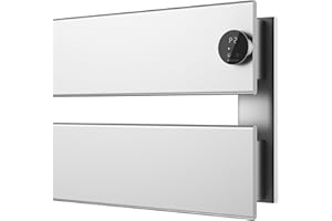 K&KALONZO Electric Towel Warmer, 18.35" W x 14.6" H Wall-Mounted Towel Heater with Built-in Timer, Waterproof Aluminum Towel Warmer for Bathroom, Support Plug-in and Hardwired, Silver, K2-R-S