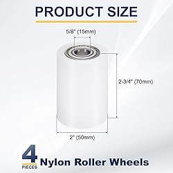 uxcell 4Pcs Nylon Roller Wheel with