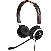 Jabra Evolve 40 Professional Wired Headset, Stereo, UC-Optimized &ndash; Telephone Headset for Greater Productivity, Superior Sound for Calls and Music, 3.5mm Jack/USB Connection, All-Day Comfort Design