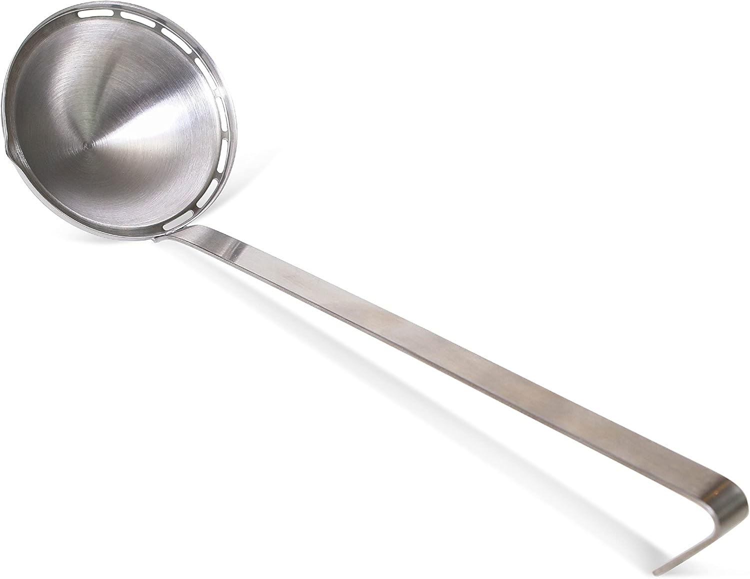 Kasian House Stainless Steel Ladle with Oil and Fat Skimmer, Unique