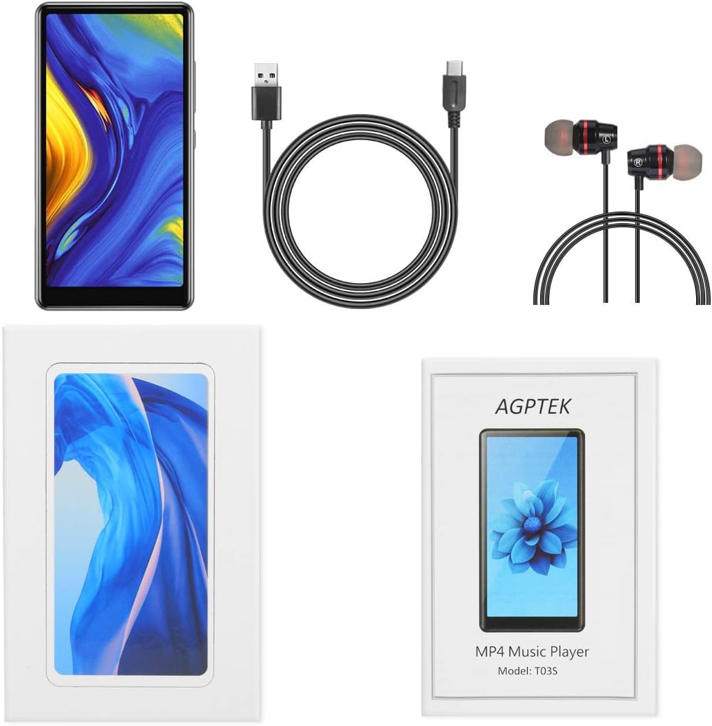 WiFi MP4 Player with Bluetooth, AGPTEK 5 inch Touch Screen 16GB Lossless MP3 Player, Support APPs, Spotify, up to 128GB: Home Audio & Theater
