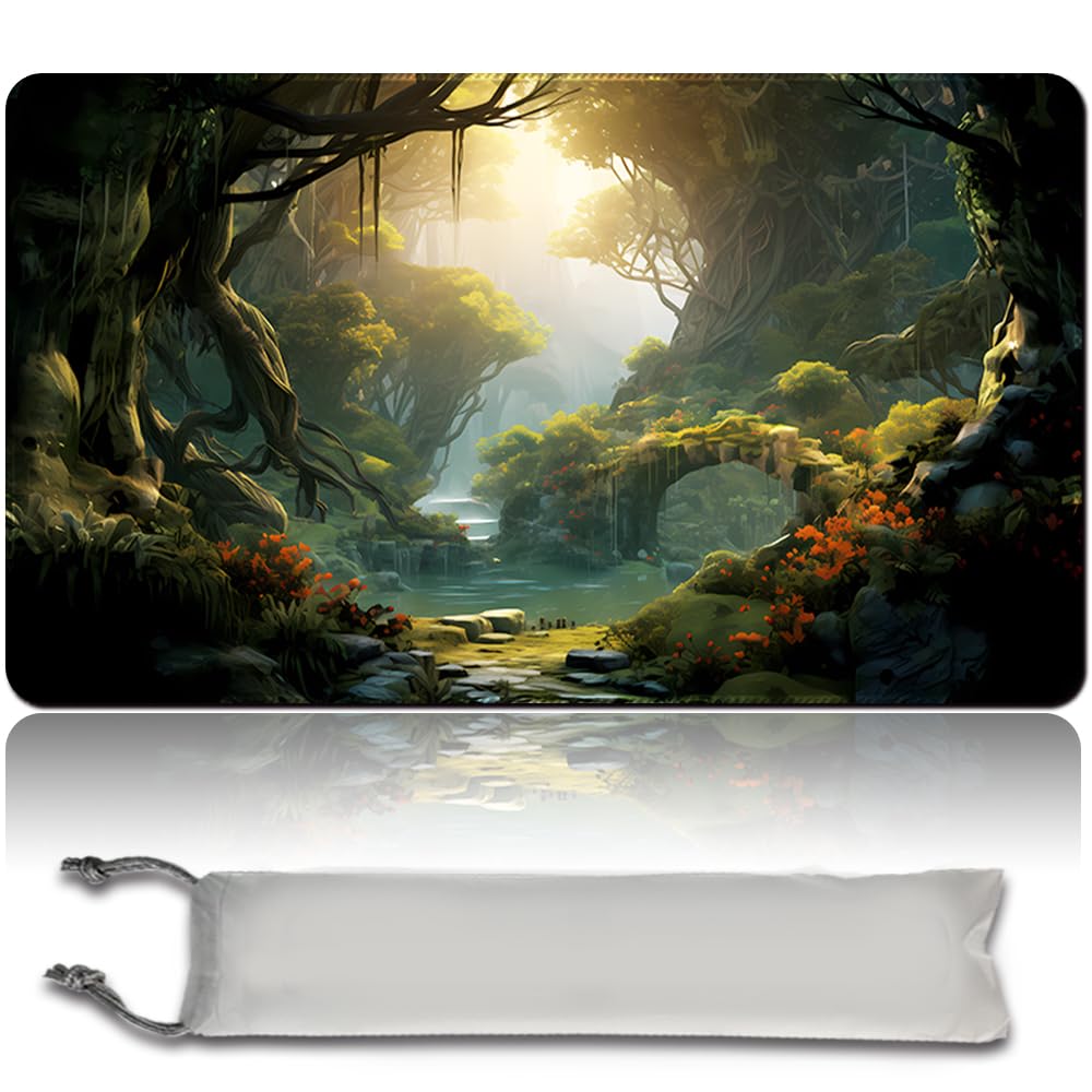 Board Game MTG Playmat + Free Waterproof Bag, Stitched Edges, Smooth Rubber Surface, MTG PlayMat with Zones (An Original Angel of Flight Alabaster Playmat) (MTG (15) - NO ZONE)
