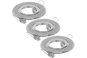 BAZEITFLOW 3pcs Mr16 Gu10 Recessed Spotlight Mounting Brackets, Nickel-Plated Metal Downlight Holders