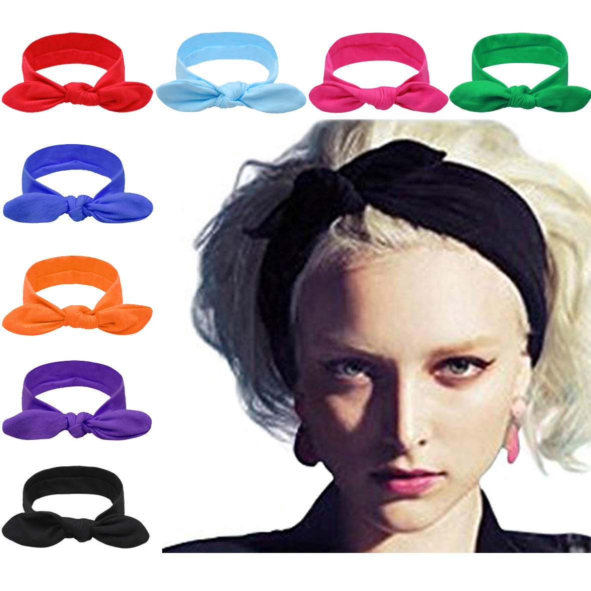 DRESHOW 8 Pack Women Headbands Headwraps Hair Bands Bows Hair Accessories