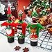 Boao 6 Sets Christmas Wine Bottle Cover and Hats Decoration Handmade Ugly Sweater Knit Wine Bottle Dress Santa Reindeer Snowman for Christmas Holiday Party Decorations
