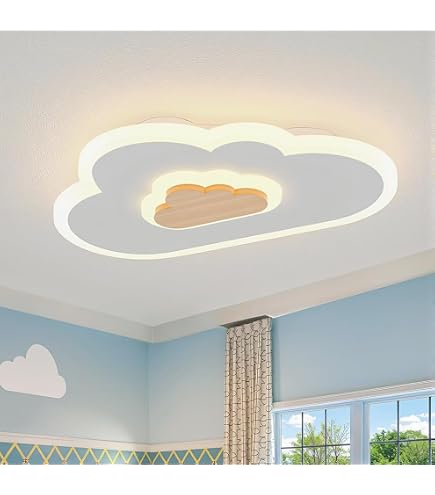 thumbnail image 2 of LED Ceiling Light 26W Wood Cloud Cartoon Kids Ceiling Light 2 of 14