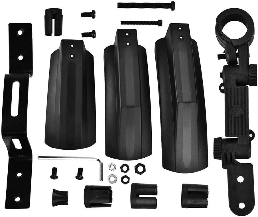 Aeloa Bicycle Front Back Rear Tire Mud Guard Kit, Bike Mudguard for Outdoor Cycling (Black)