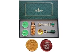 YOSENLING Kit de cachet de cire fantaisie de style européen - Avec coffret cadeau, vintage - Pour cartes aux lettres, invitat
