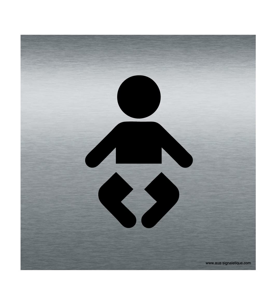 AUA SIGNALETIQUE - Plaque Alu Brossé Nurserie - 200x200 mm