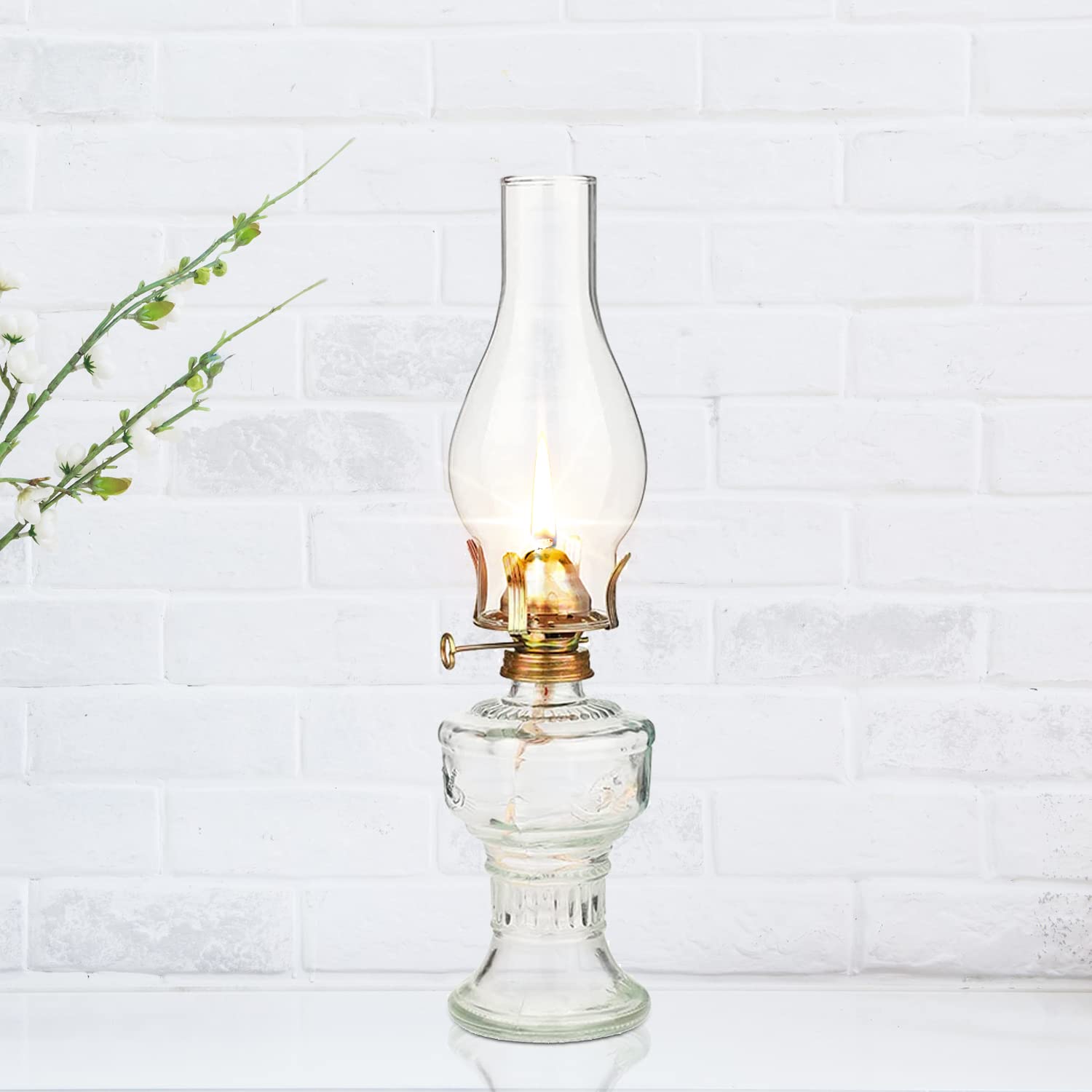 32cm Glass Kerosene Lamp Oil Lamp Glass Classic Retro Home Decoration Lamp Wedding Festival Decoration Oil Lamp Large Capacity