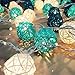 Dealbeta Battery Handmade Rattan Ball String Lights 20 Warm White LED Christmas Indoor String Fairy Lights for Bedroom, Wedding, Party [ Rattan Ball's Diameter:5cm/2.04 in ] -- Lake Green