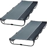 TIMBER RIDGE 20-Second Quick Set-Up Camping Cot, Lightweight Aluminum Folding Cot with Zipper Closure, Portable Carry Bag Included for Camping, Travel and Outdoors, Support up to 225lbs, Grey 2pcs