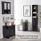 VonHaus Tall Bathroom Cabinet Freestanding Storage Slimline Tallboy Unit Black view 5