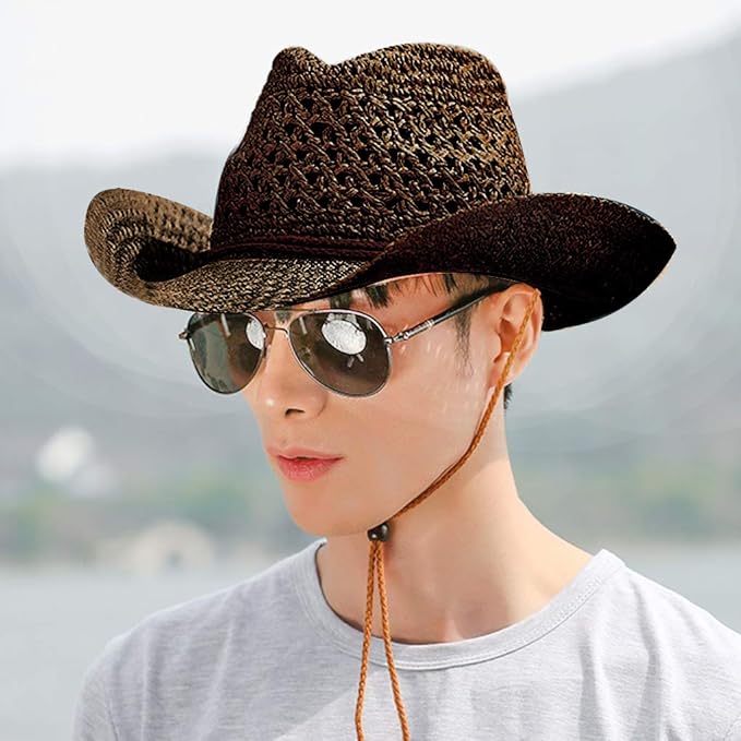 Amazon 中折れハット メンズ 麦わら帽子 ハット レディース 帽子 Uvカット 夏帽子 つば広 ひよけ帽子 メッシュ 通気 日除け 折りたたみ カウボーイ風 おしゃれ あご紐 ビーチ 旅行 散歩 アウトドア 春夏 ブラウン ハット 通販