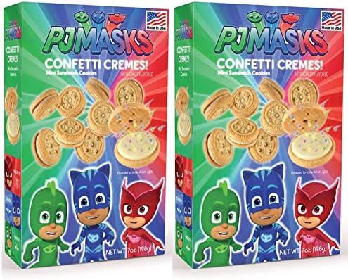 PJ Masks Confetti Crème Sandiwch Cookies, 7oz Boxes (2-Pack)