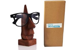 IndiaBigShop Classic Hand Carved Rosewood Nose-Shaped Eyeglass Spectacle/Eyewear Holder