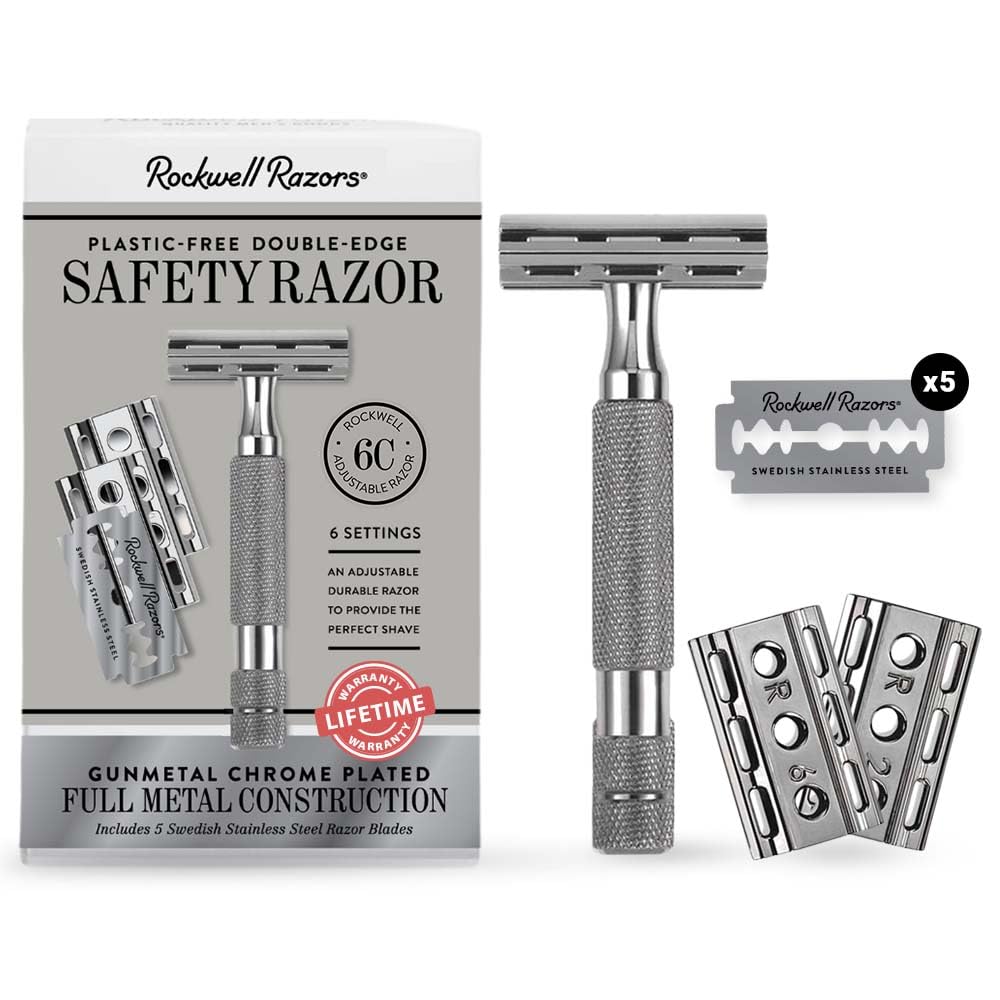 Chrome Safety Razor Mua ROCKWELL RAZORS 6C Gunmetal Chrome Safety Razor With 6 Adjustable ...