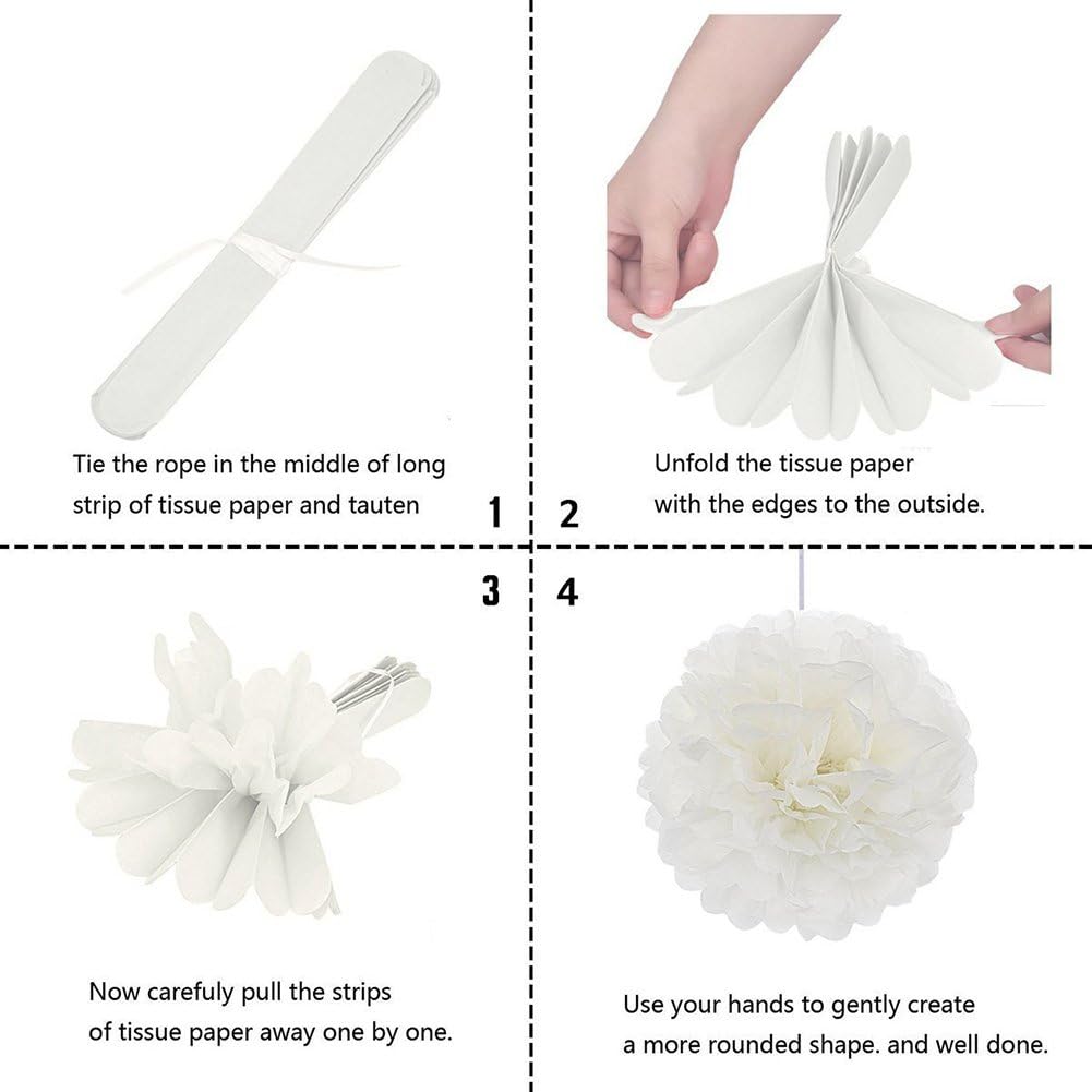 Yellow White Black Party Decorations 16pcs Paper Pom Poms Honeycomb Balls Lanterns Tissue Fans for Bee Day Party Batman Birthday Graduation Baby Shower: Arts, Crafts & Sewing