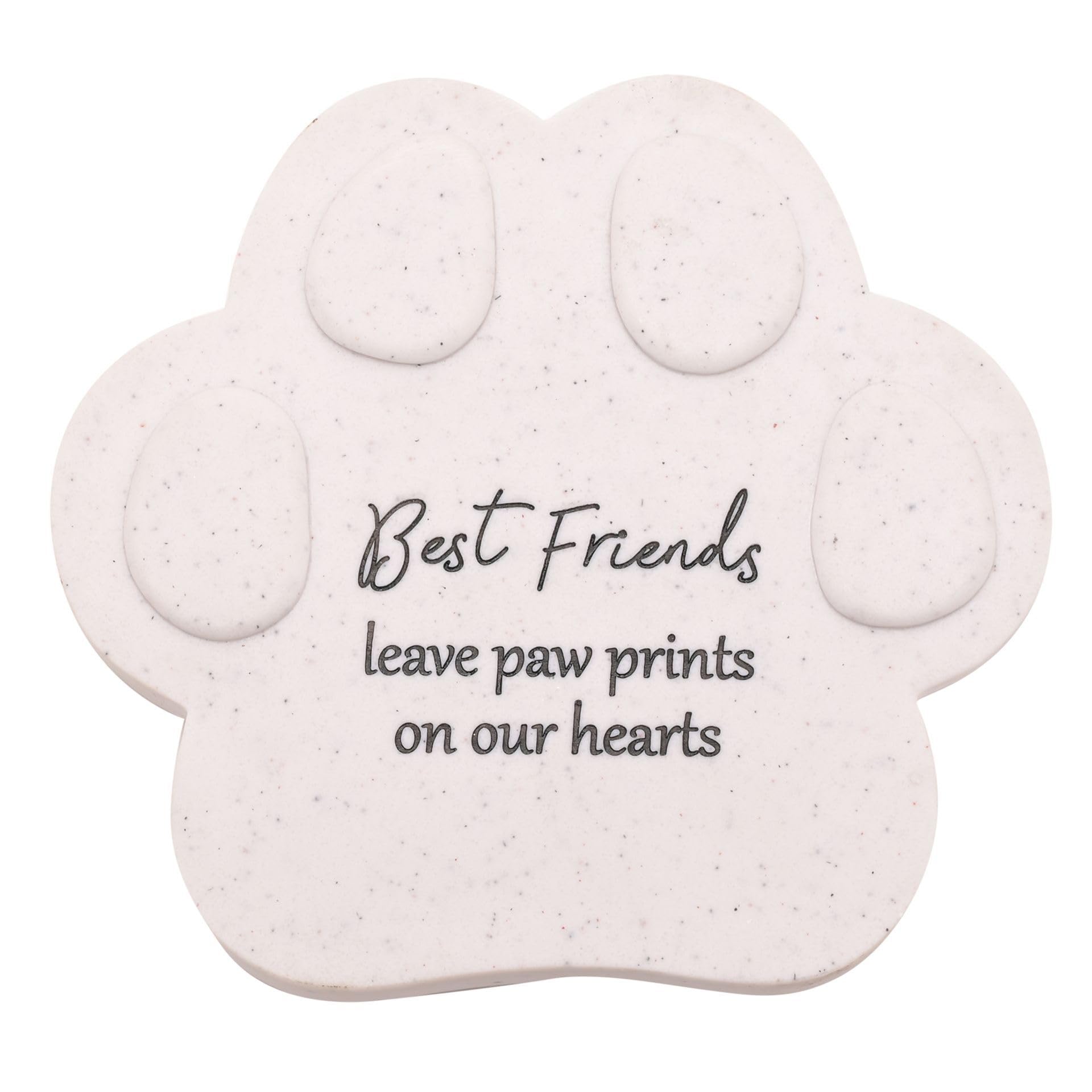 Widdop Thoughts Of You Polyresin Pet Memorial Plaque - Paw Print Best Friends - Cat Dog Pet Remembrance Tribute Ornament Bereavement Large
