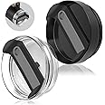 BKBY 2Pcs 40 OZ Tumbler Lid Compatible with Stanley Cup, Durablee Replacement Lids for Stanle Adventure Quencher Travel Tumbler 40 OZ, Spill-Proof Tumbler Cover (Black + Black Transparent)