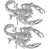Wanheyao 2 Pack Scorpion Sticker Car Decals 3D Funny Cool Metal Home Decorative Car Body Decor Badge - Silver