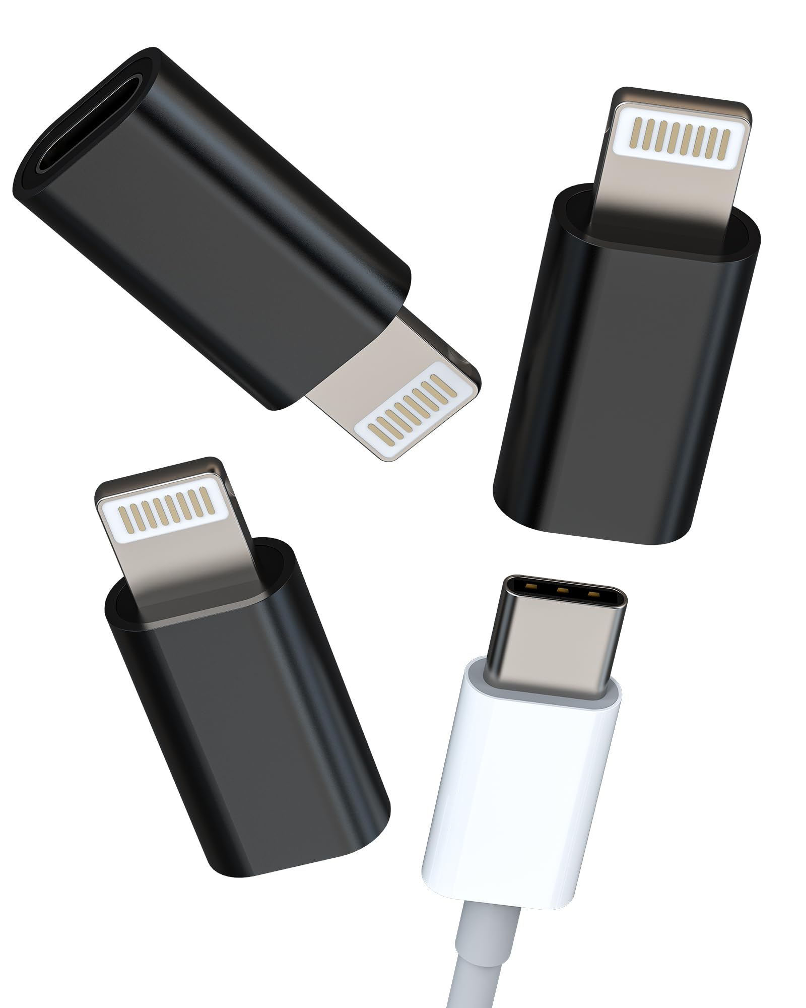 Lightning to USB C Adapter Charger Jack Converter (3 Pack)Type C Female Lightening Male Cable Adaptor for Apple iPhone 14 Pro Max for iPad Connector Data Cord Accessories Dongle Charging Port Splitter