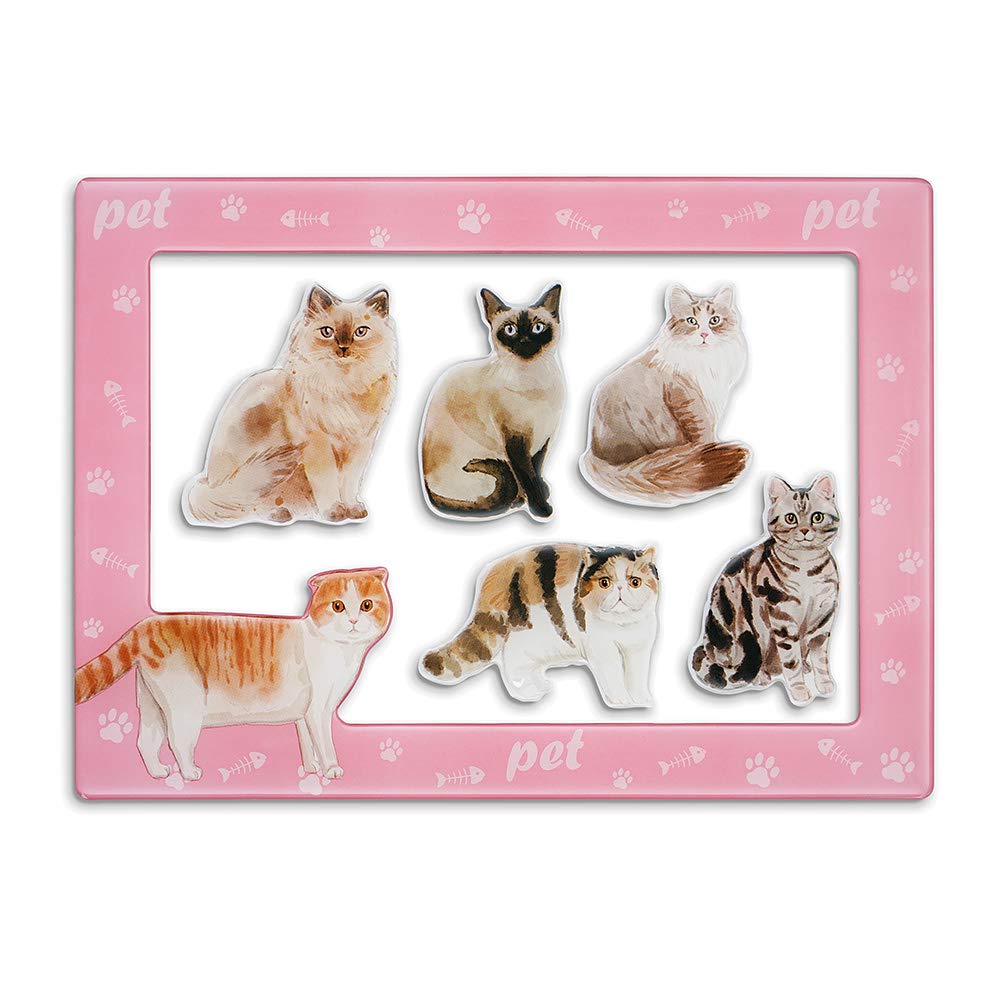 Fridge Magnets Fridge Stickers,Cat Refrigerator Magnets, Pattern Decoration Kitchen Magnets,Small Funny Magnets for Home School Classroom Whiteboard Office Coffee Shop Message Board(5pcs Cat)