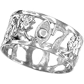 Fine 925 Sterling Silver Open Design Good Luck Charm Ring (Size 12)