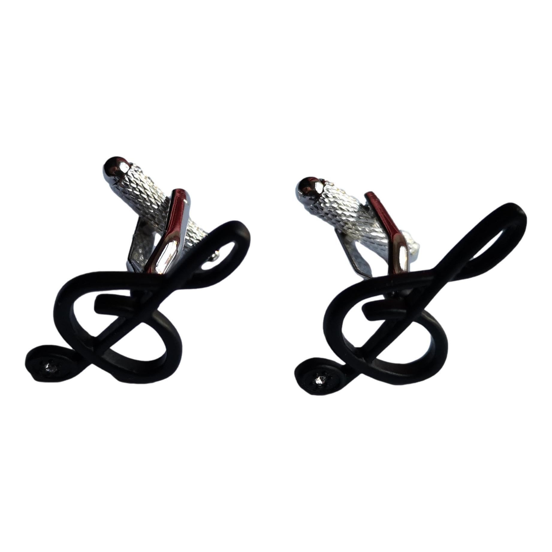 Treble Clef Musical Note Cufflinks - Presented in a Onyx Art Gift Box